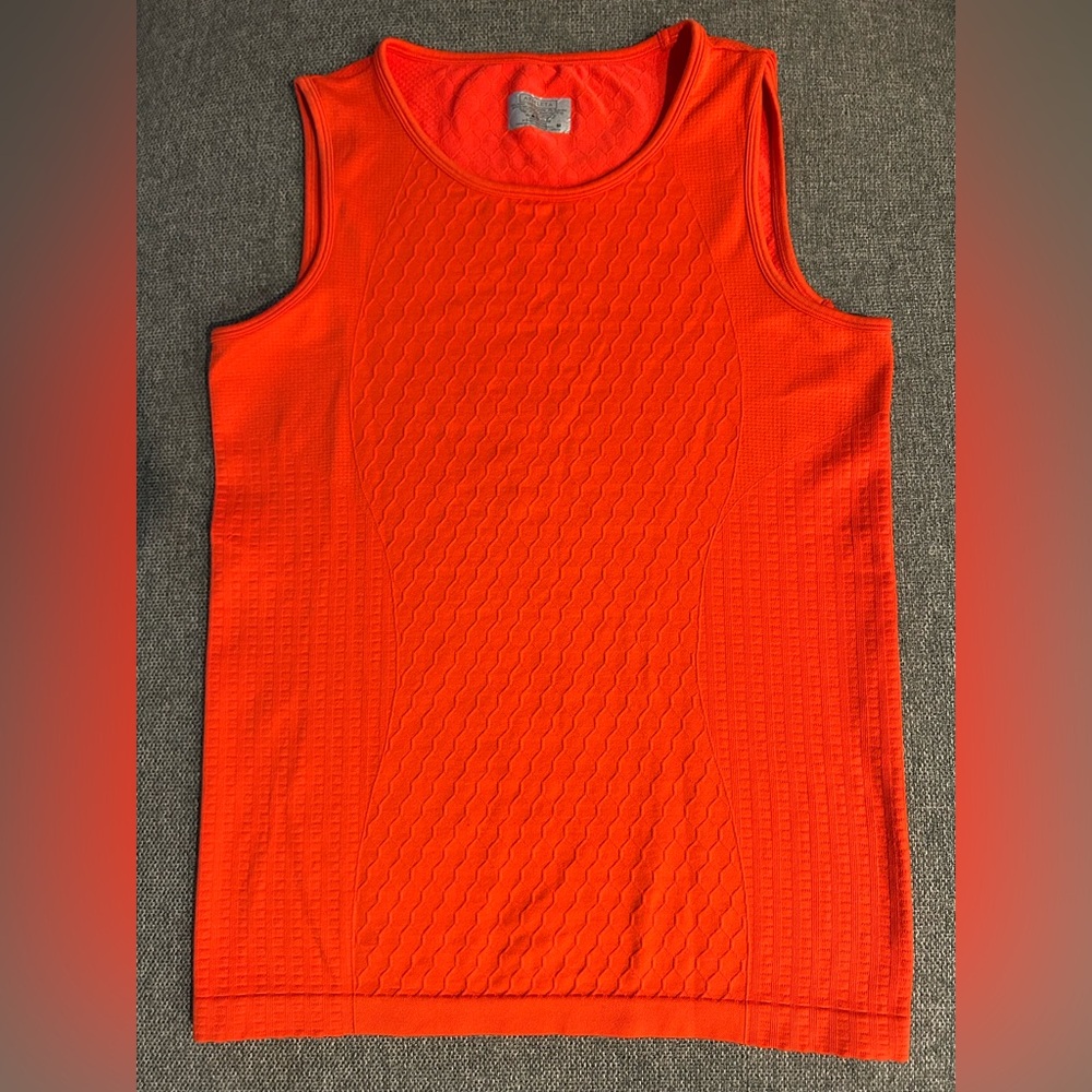 Athleta Women's Sleeveless Textured Yoga Stretchy Top Orange Women’s Size M - Picture 3 of 14